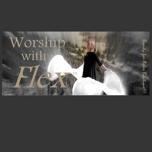 In the Mighty Name of Jesus Power Fire Metallic Flowy Worship Flags Set of 2 - Picture 8 of 9